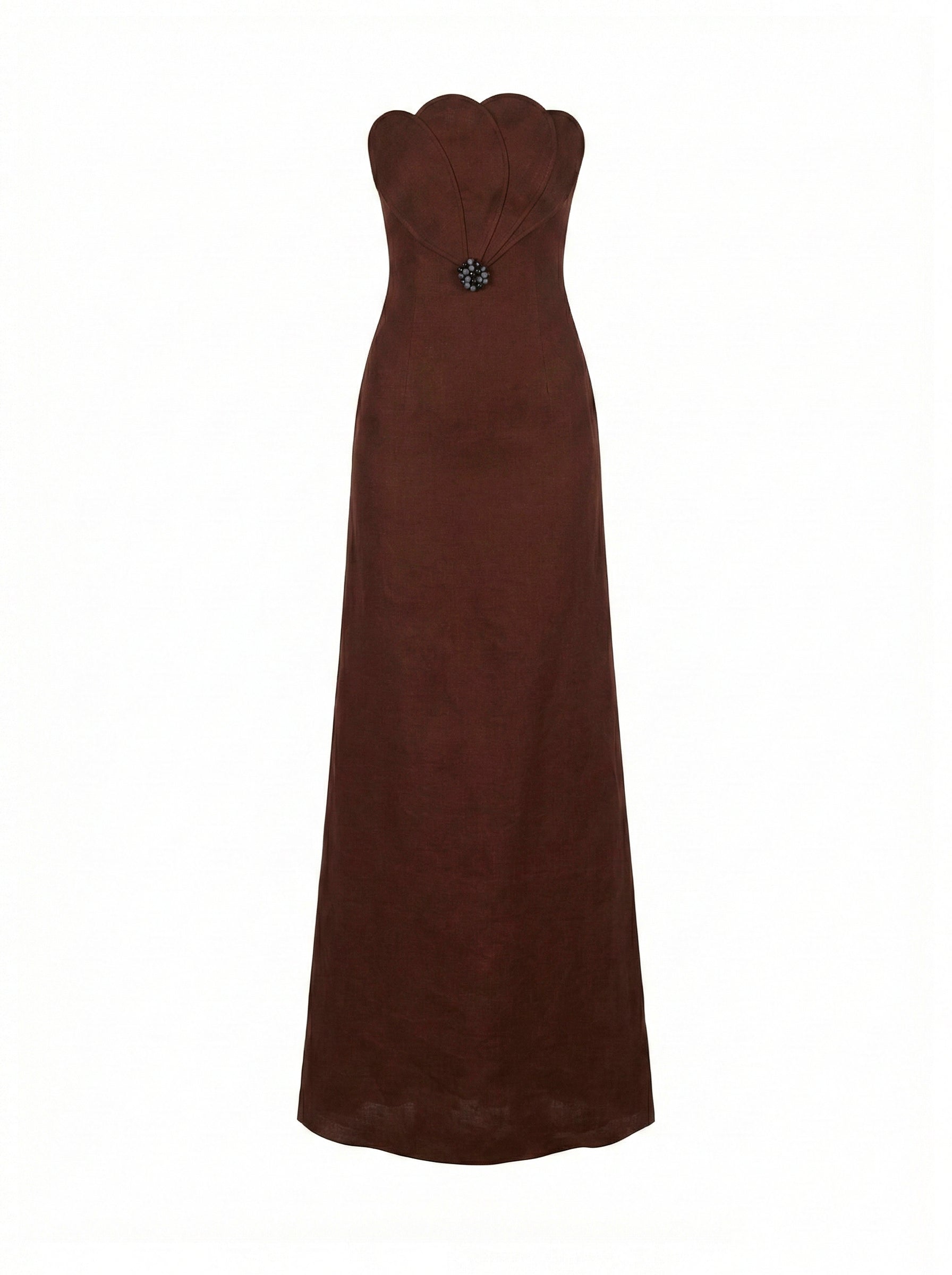 BIANCA DRESS UMBER BROWN