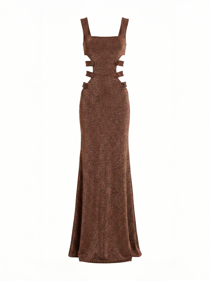 GINEBRA DRESS BRONZE UMBER BROWN