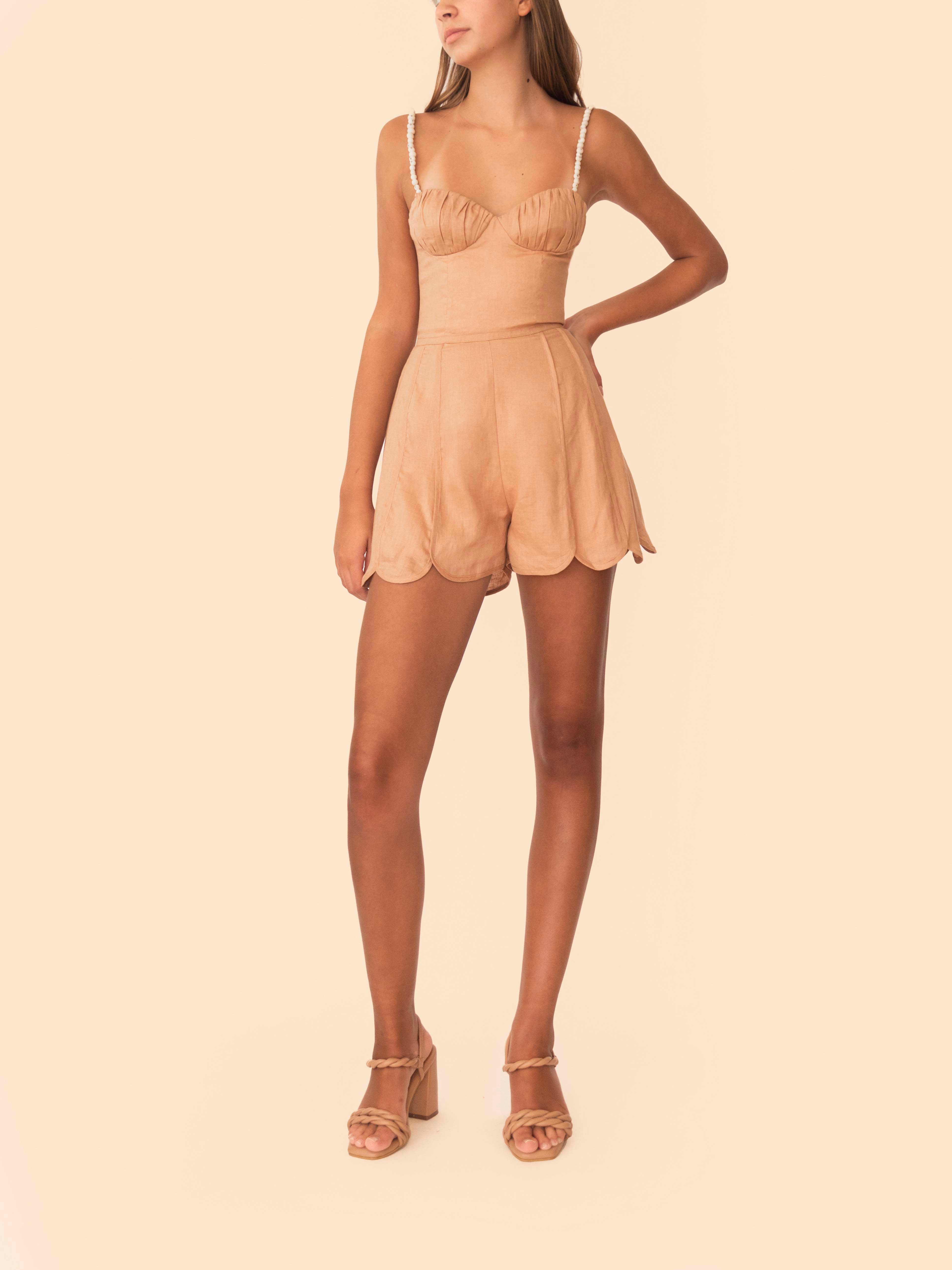 CORAL ROMPER ALMOND
