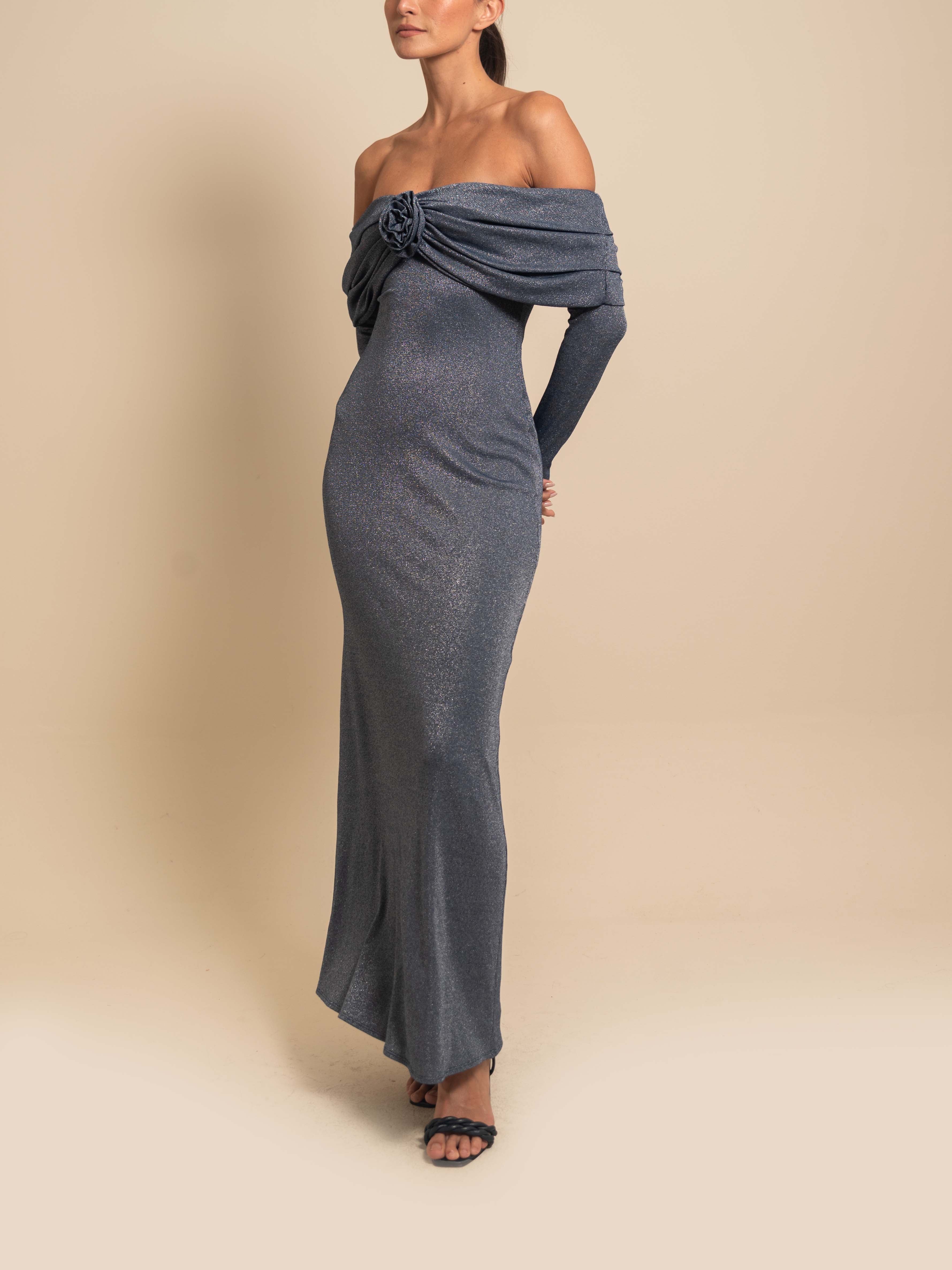 DAISY GOWN SILVER BLUE