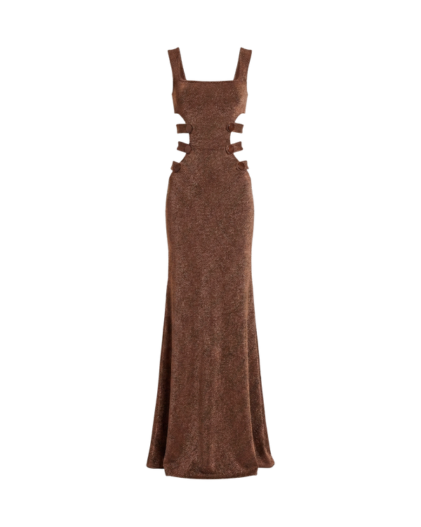GINEBRA DRESS BRONZE UMBER BROWN
