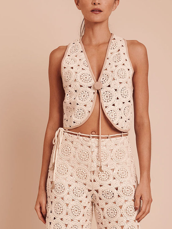 JACQ VEST NATURAL ECRU