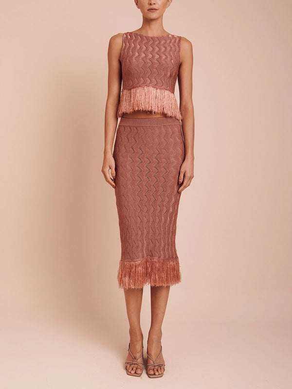 LORENZO SKIRT ROSEWOOD PINK TEXTURE
