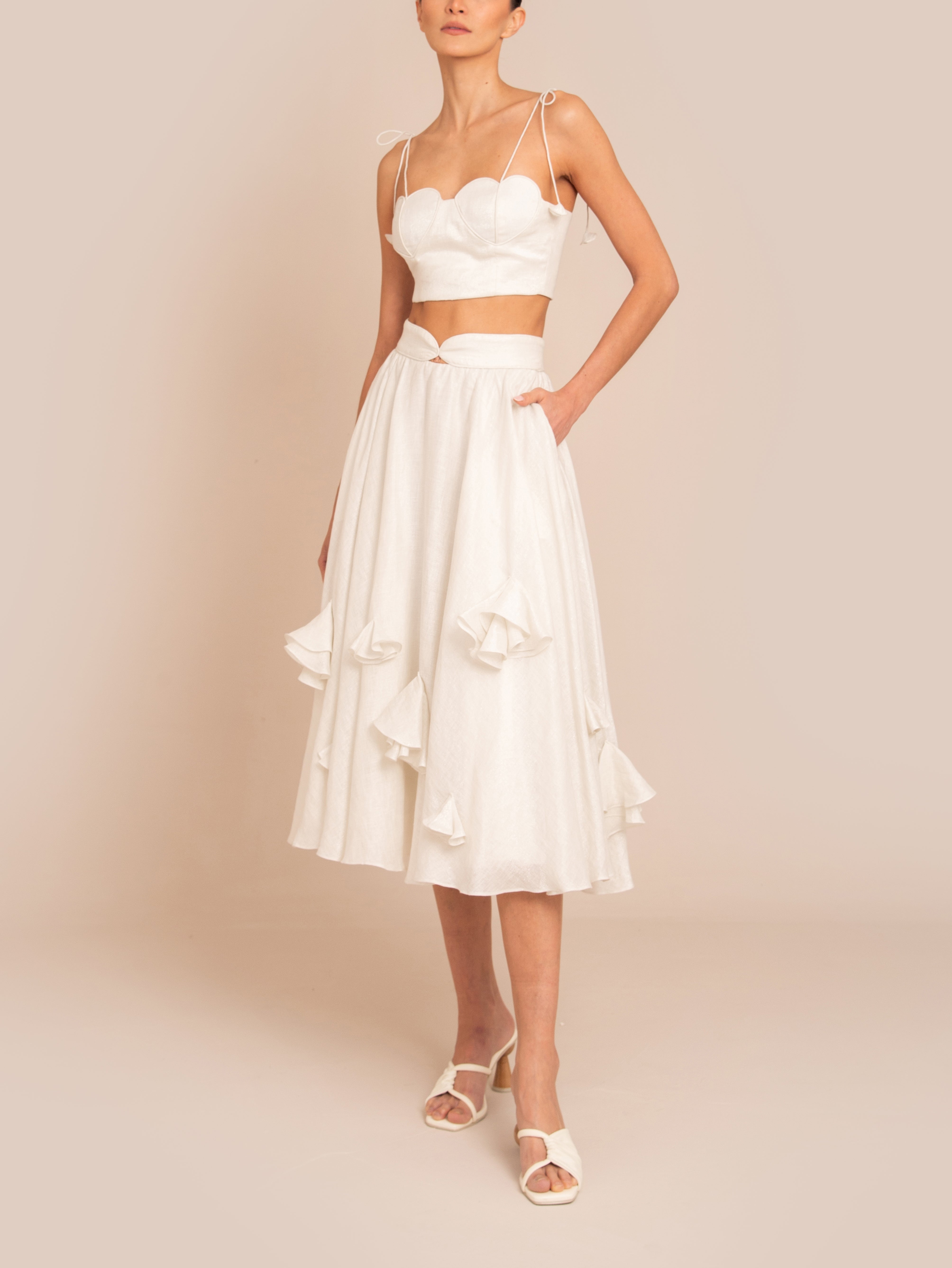 LOULOUDI SKIRT IVORY/ SILVER
