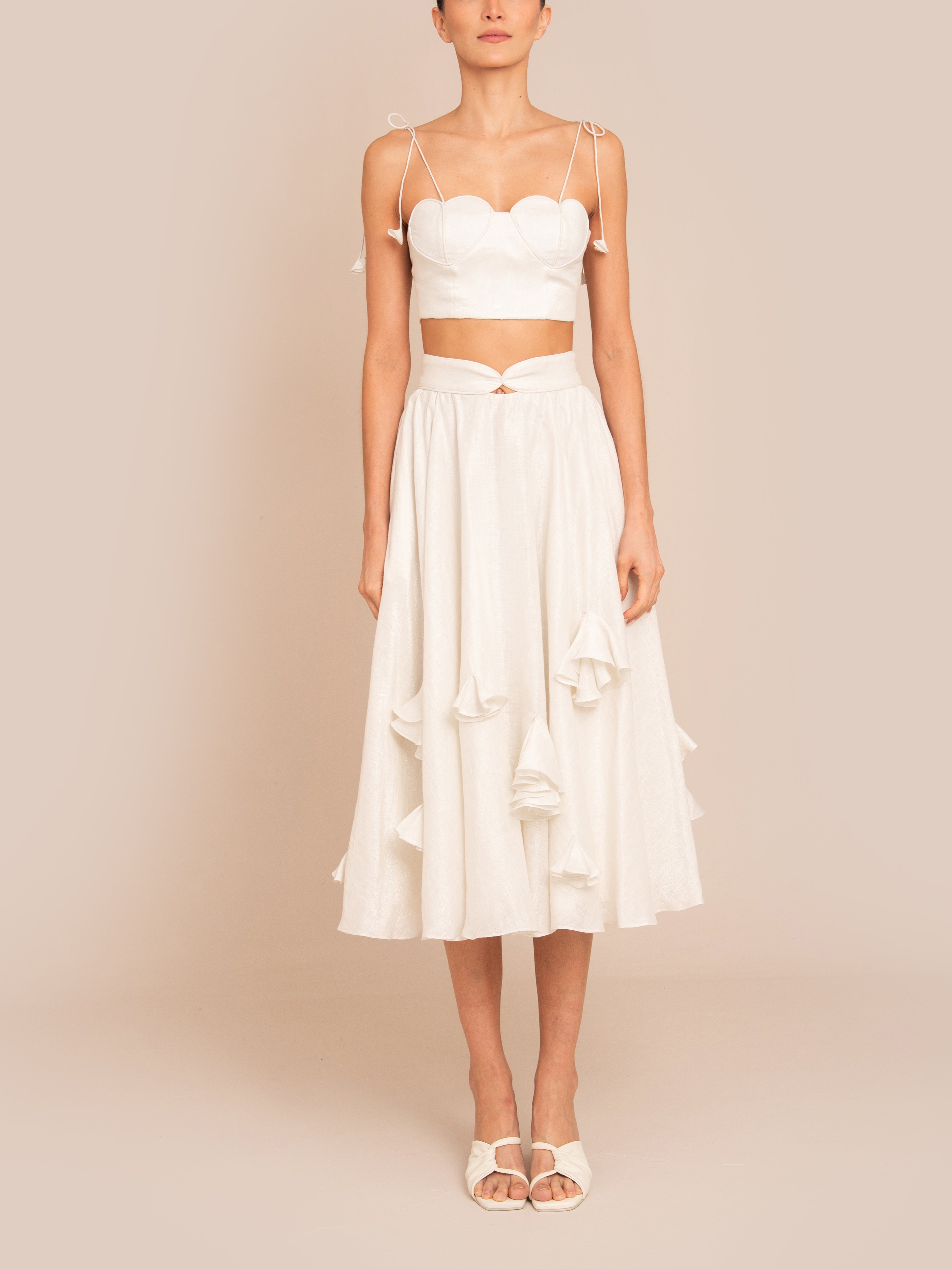 LOULOUDI SKIRT IVORY/ SILVER