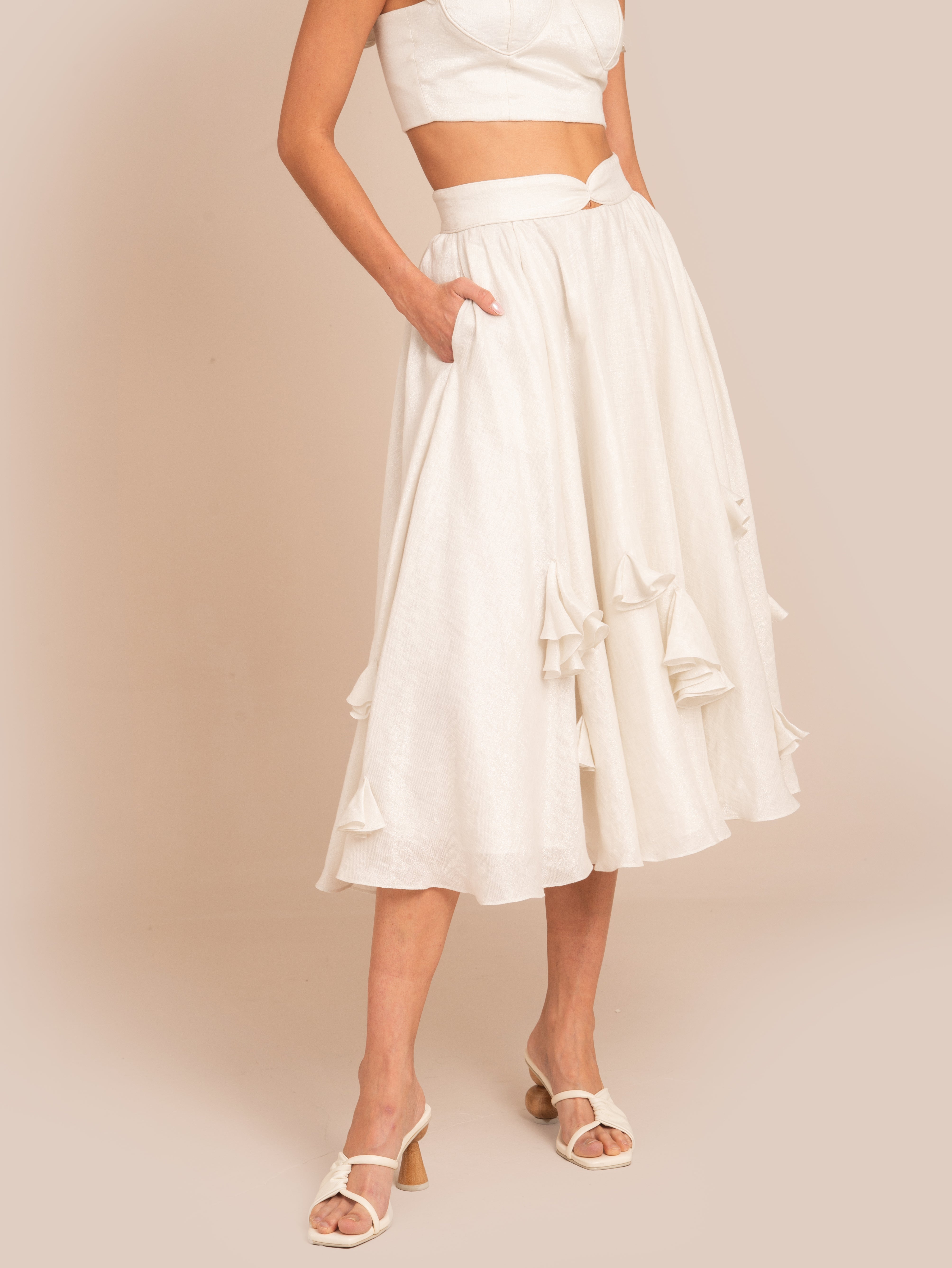 LOULOUDI SKIRT IVORY/ SILVER