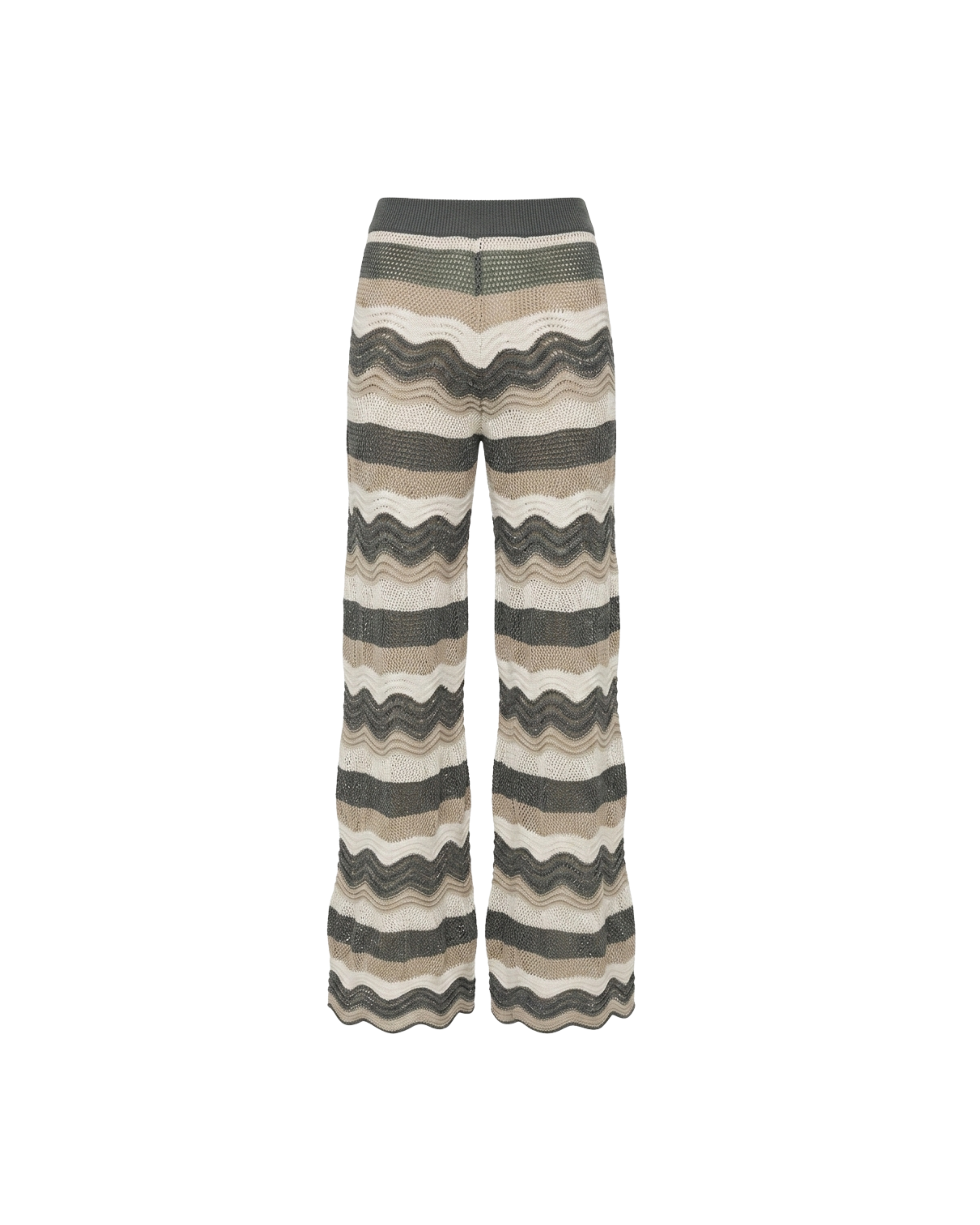 MARTINA PANT GREEN WITH BEIGE STRIPES