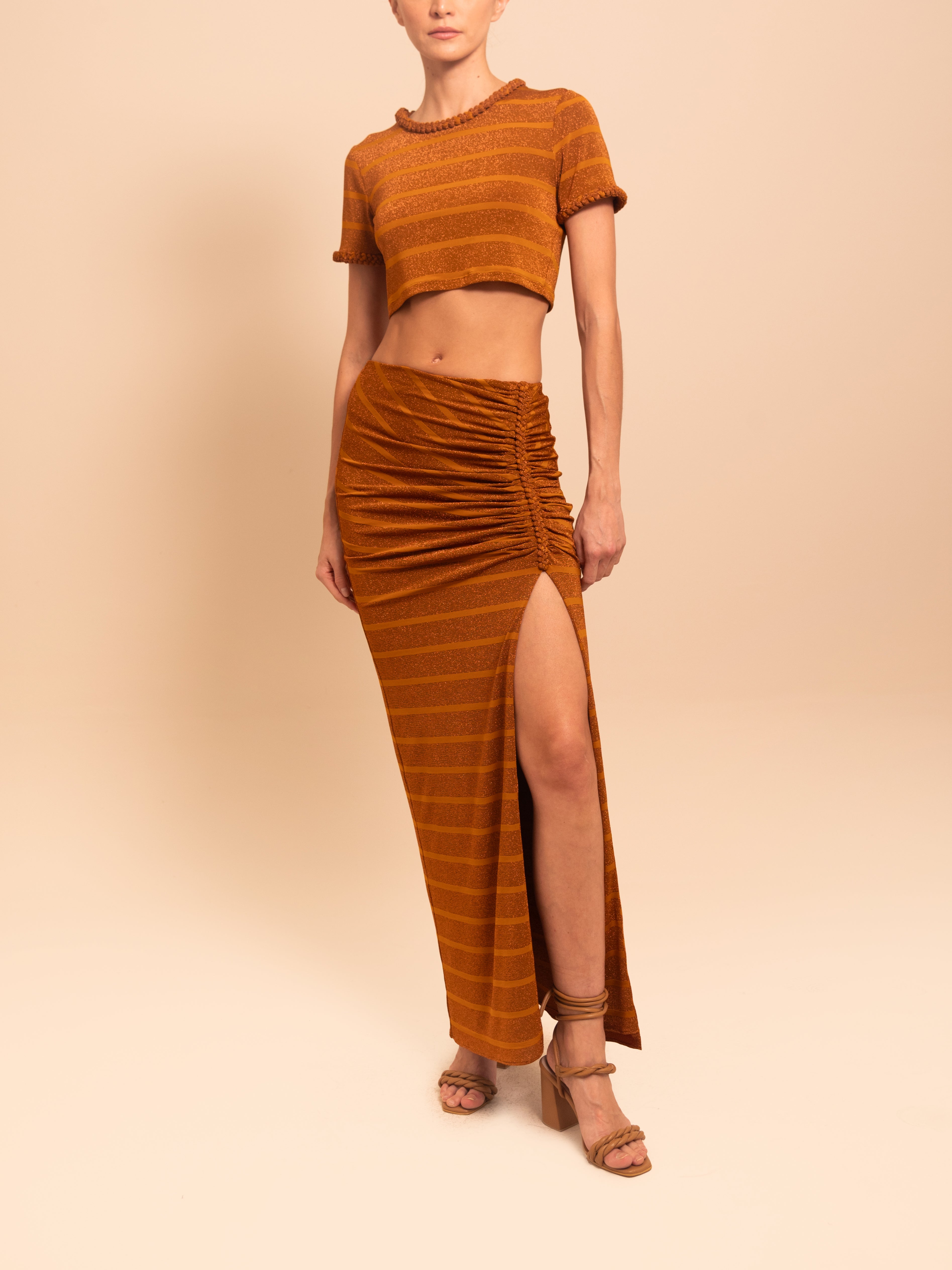 MARINA SKIRT BRONZE STRIPE