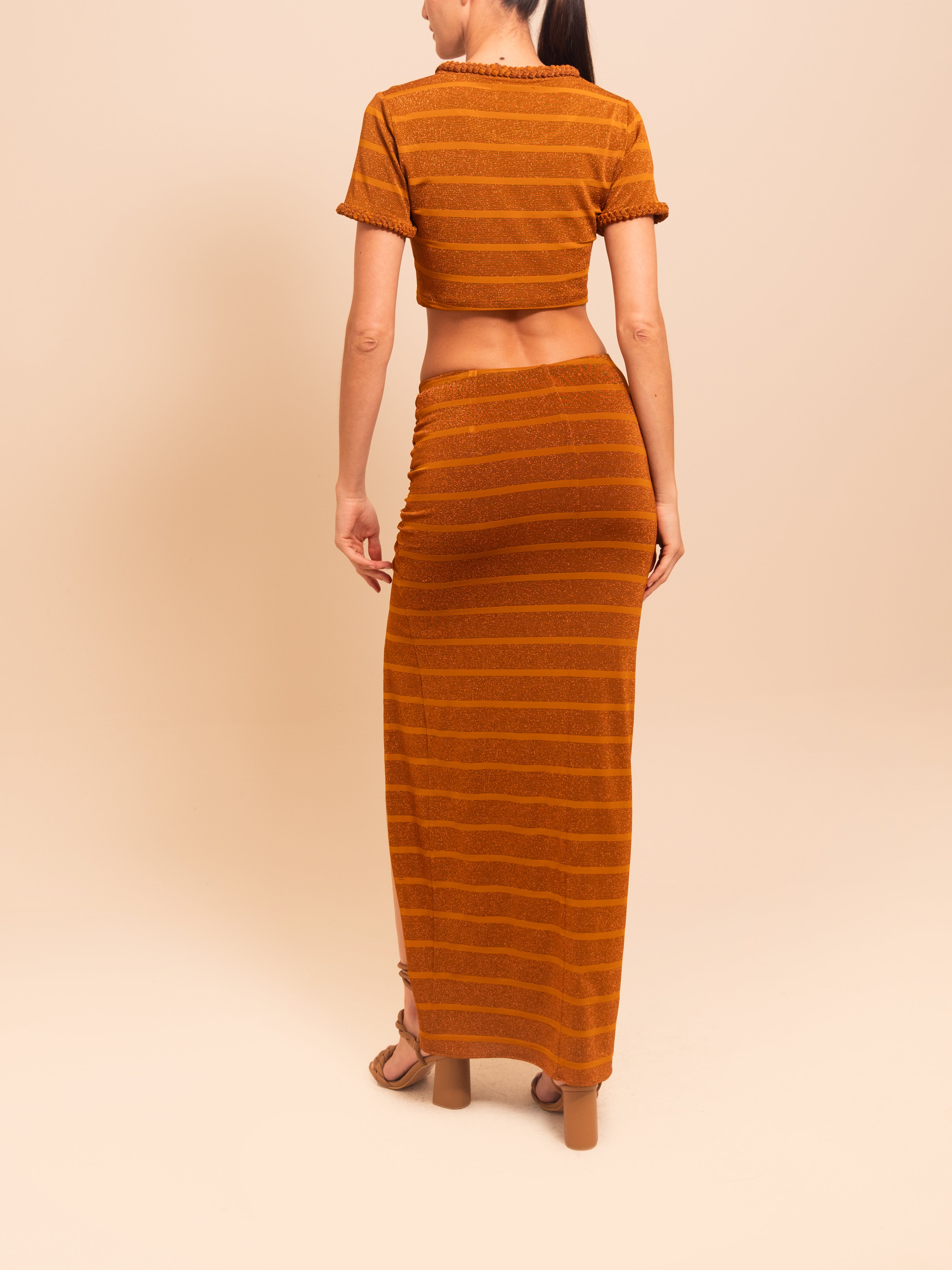 MARINA SKIRT BRONZE STRIPE