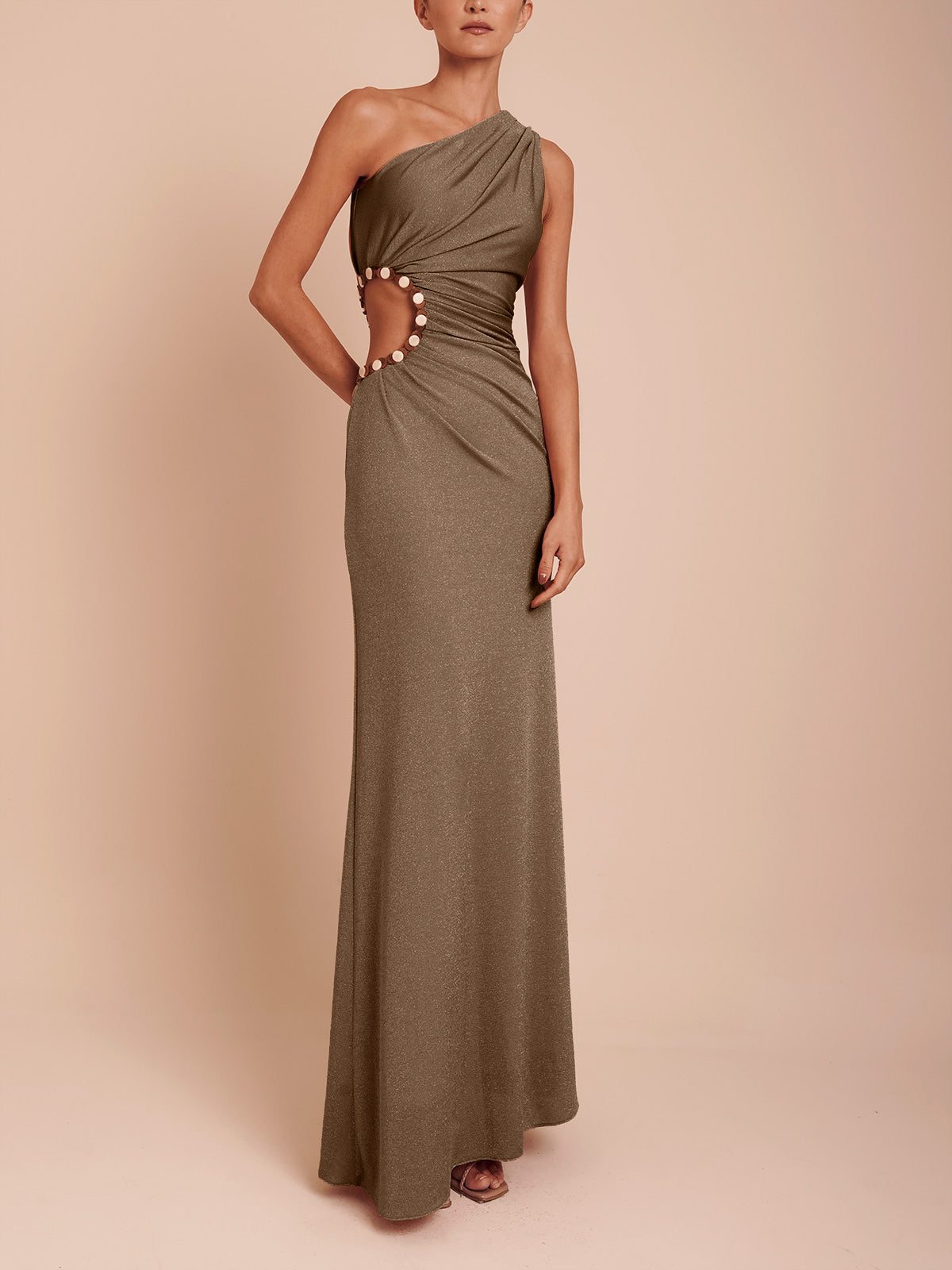ROUSSEAU DRESS BRONZE UMBER BROWN