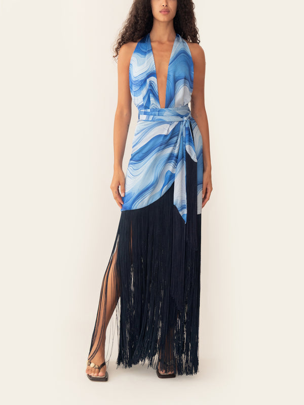 SADIE DRESS PRINT BLUE