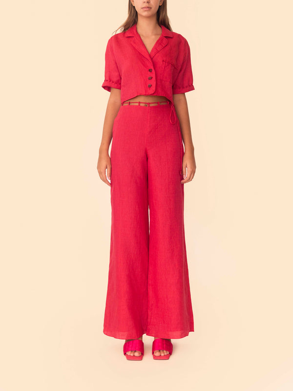 VERA PANT CHERRY RED
