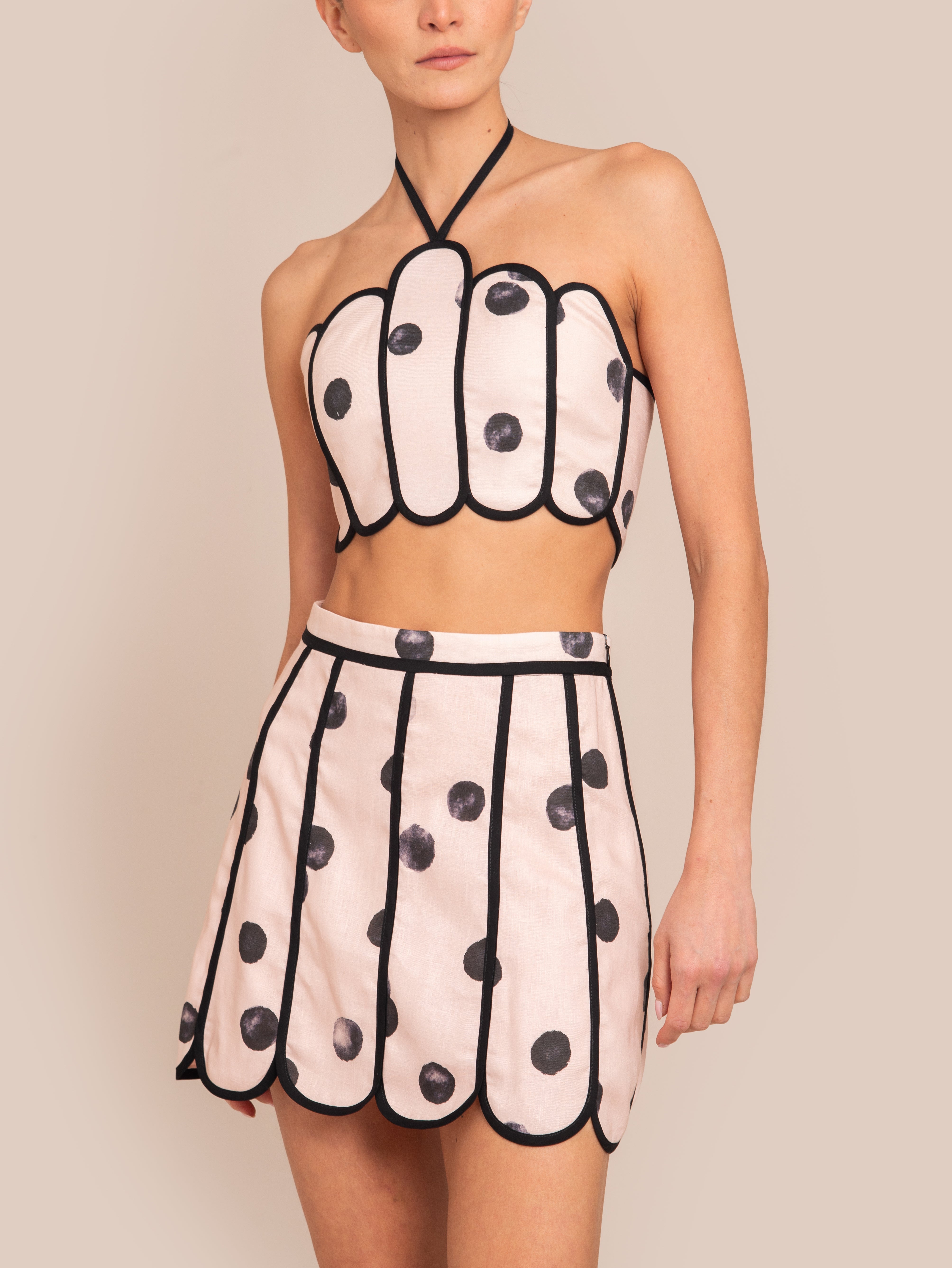 SUNRISE SKIRT PINK DOTS