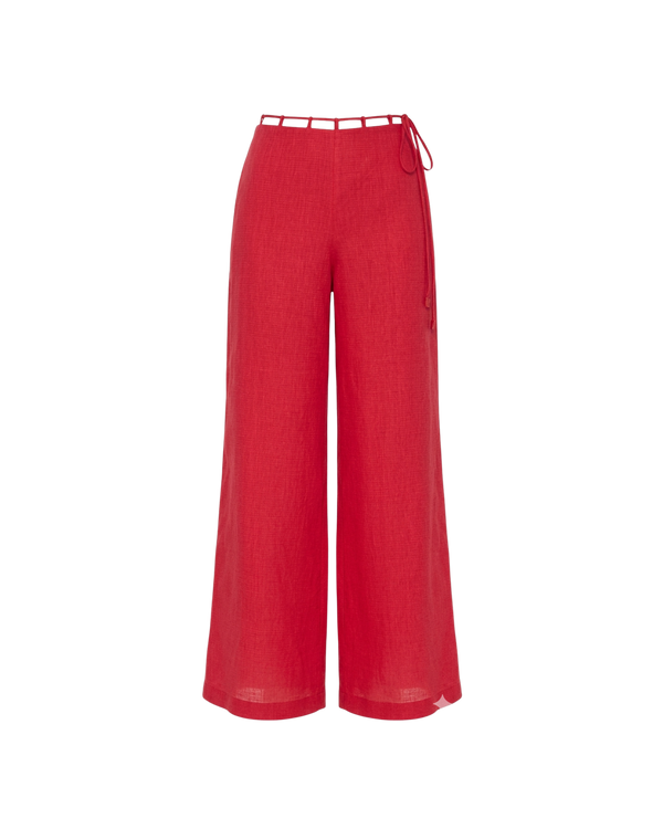 VERA PANT CHERRY RED