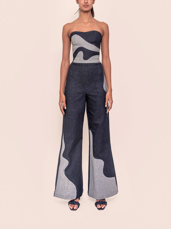 VIENNA JUMPSUIT DARK BLUE/LIGHT BLUE