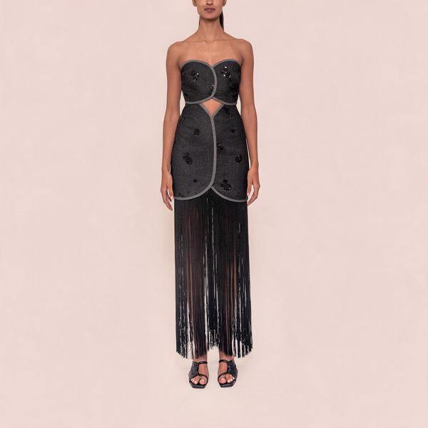 JOAQUINA DRESS DARK BLACK DENIM