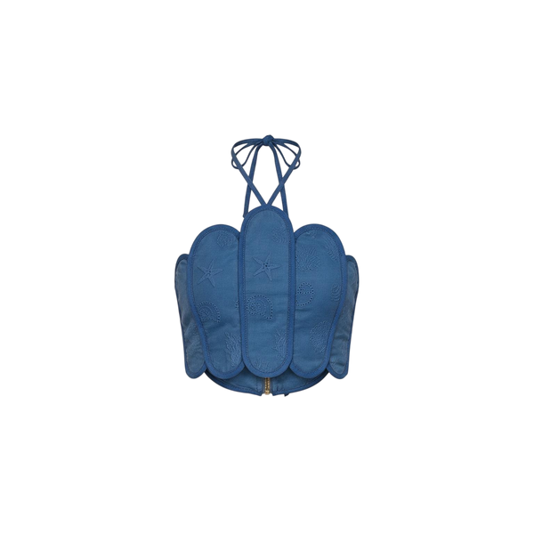 LENNY TOP (COQUINA DEEP SEA BLUE SEASHELLS