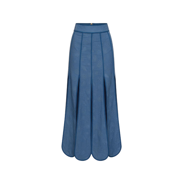 CETINA SKIRT DEEP SEA BLUE SEASHELLS